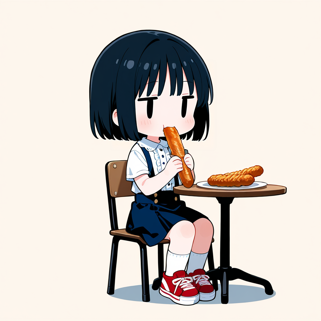 チュロスを食べる