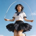 縄跳びする少女 3枚目