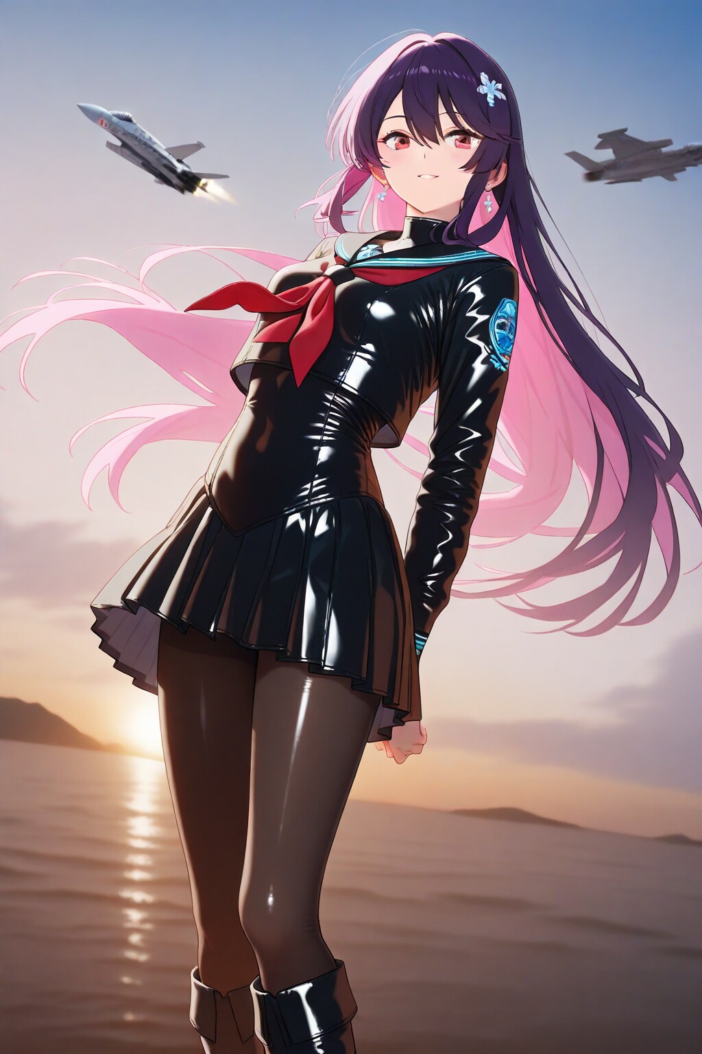 光沢ラバー感の強い(間違いではない)メタリックセーラー服のローアングルが好きなBUTTERさん | の人気AIイラスト・グラビア