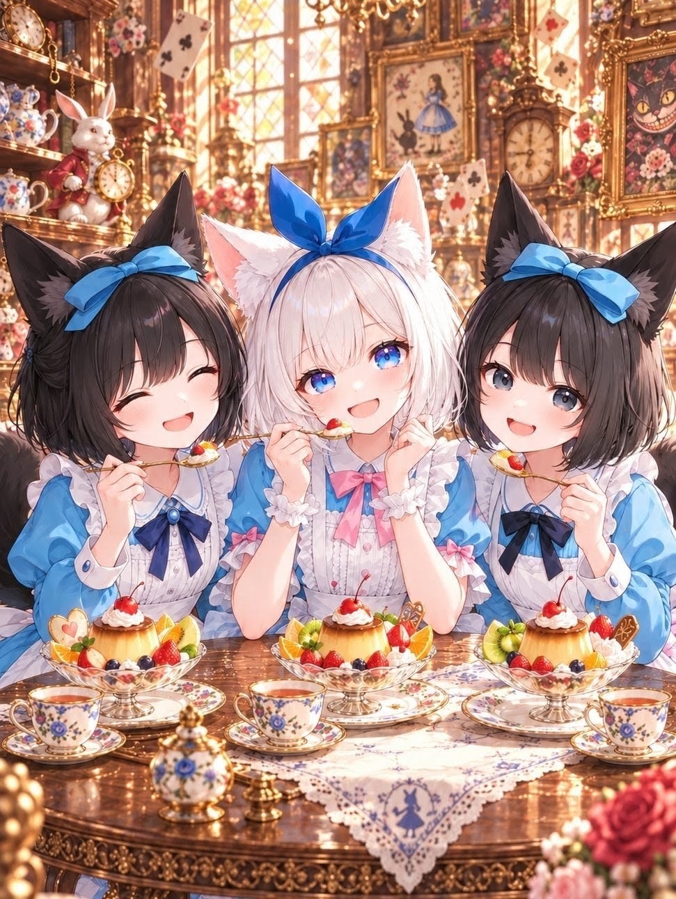3人でおやつ | の人気AIイラスト・グラビア