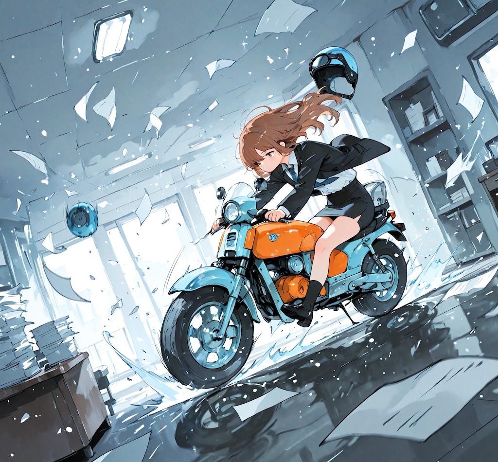オフィスでドライブ少女