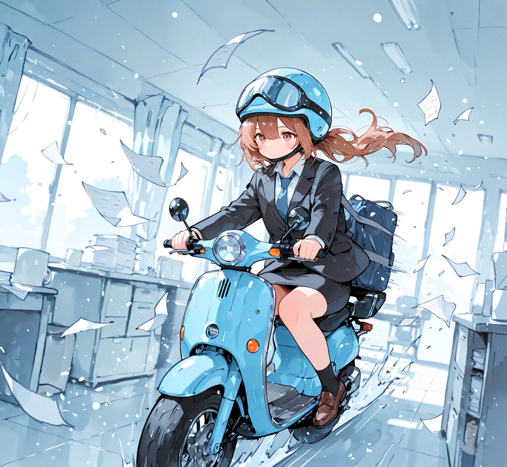 オフィスでドライブ少女