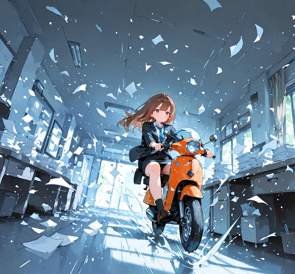 オフィスでドライブ少女