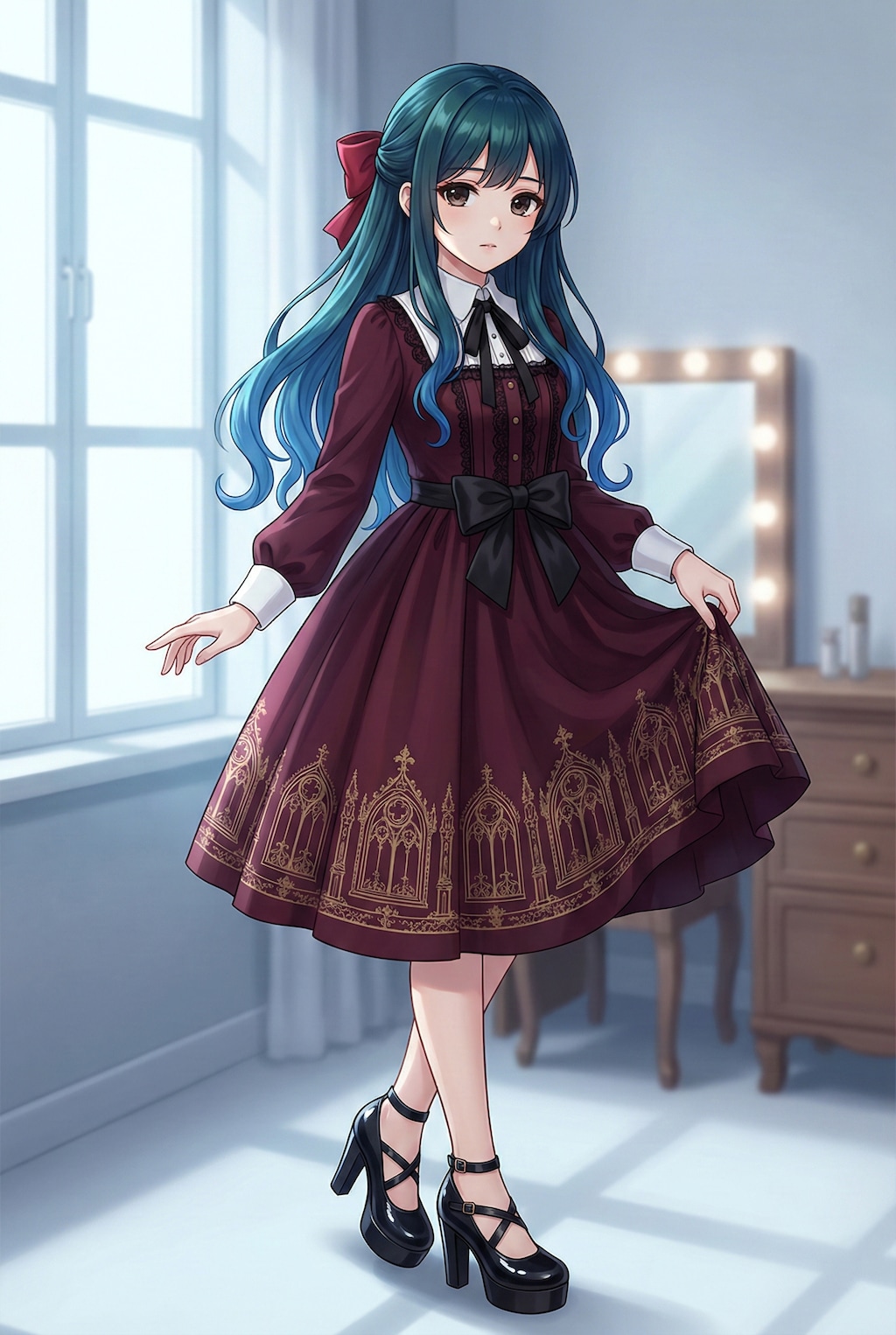 緋羅と蒼髪の聖堂