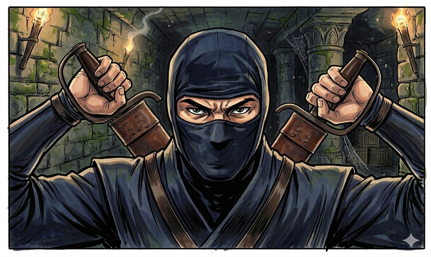 忍者と胡蝶双刀（バタフライナイフ） | の人気AIイラスト・グラビア