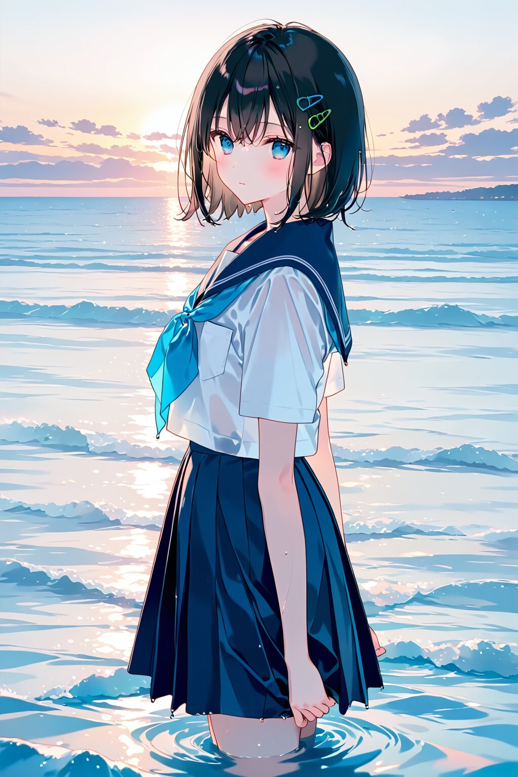 セーラー服と砂浜(LILAC)(51) | の人気AIイラスト・グラビア
