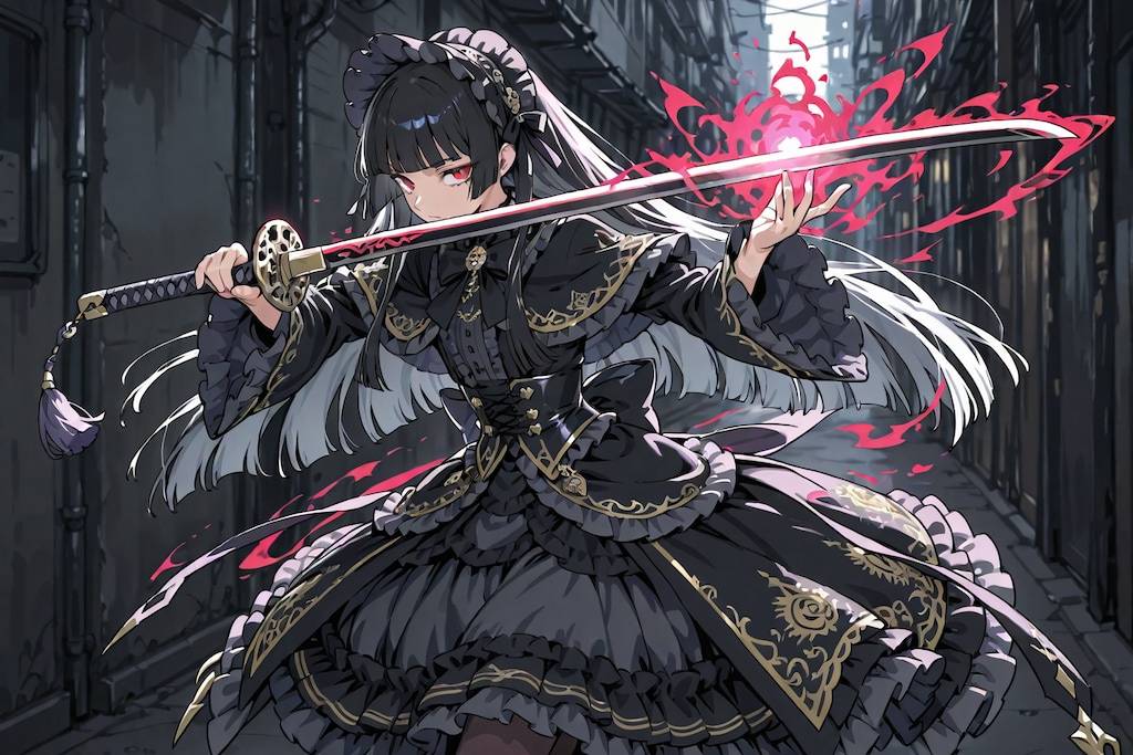 まだやってた黒ゴス日本刀魔法少女