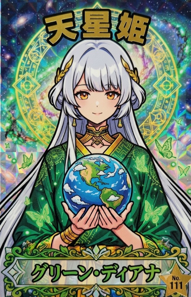 ビックリマン風🌏地球を守護する緑皇の女神🍏