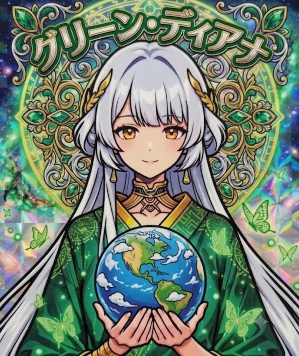 ビックリマン風🌏地球を守護する緑皇の女神🍏