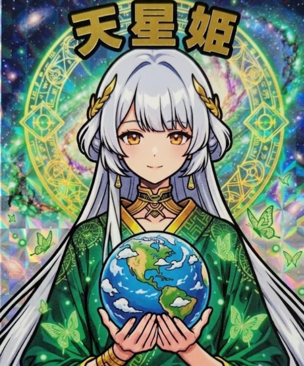 ビックリマン風🌏地球を守護する緑皇の女神🍏