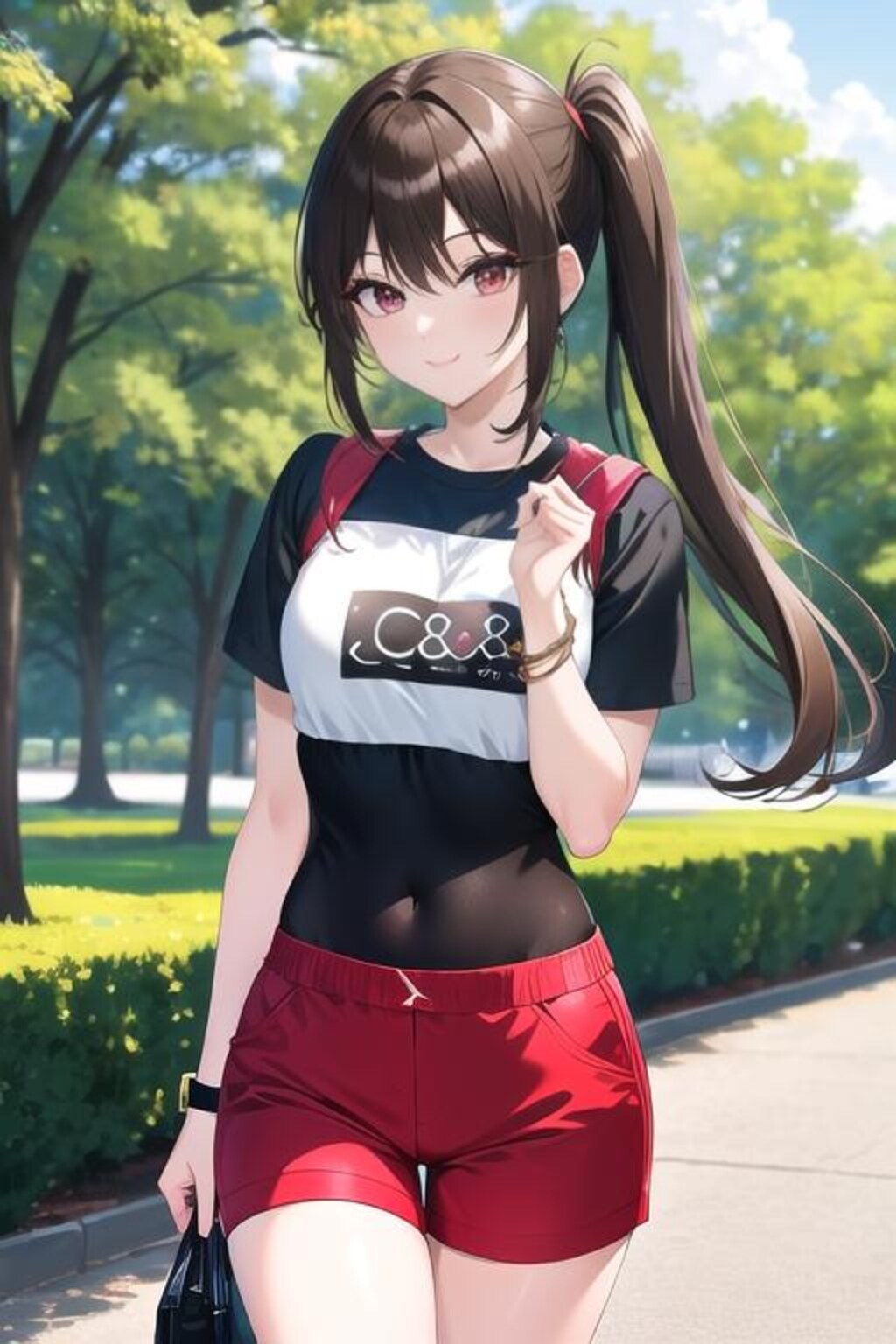 好感焦茶髪の娘