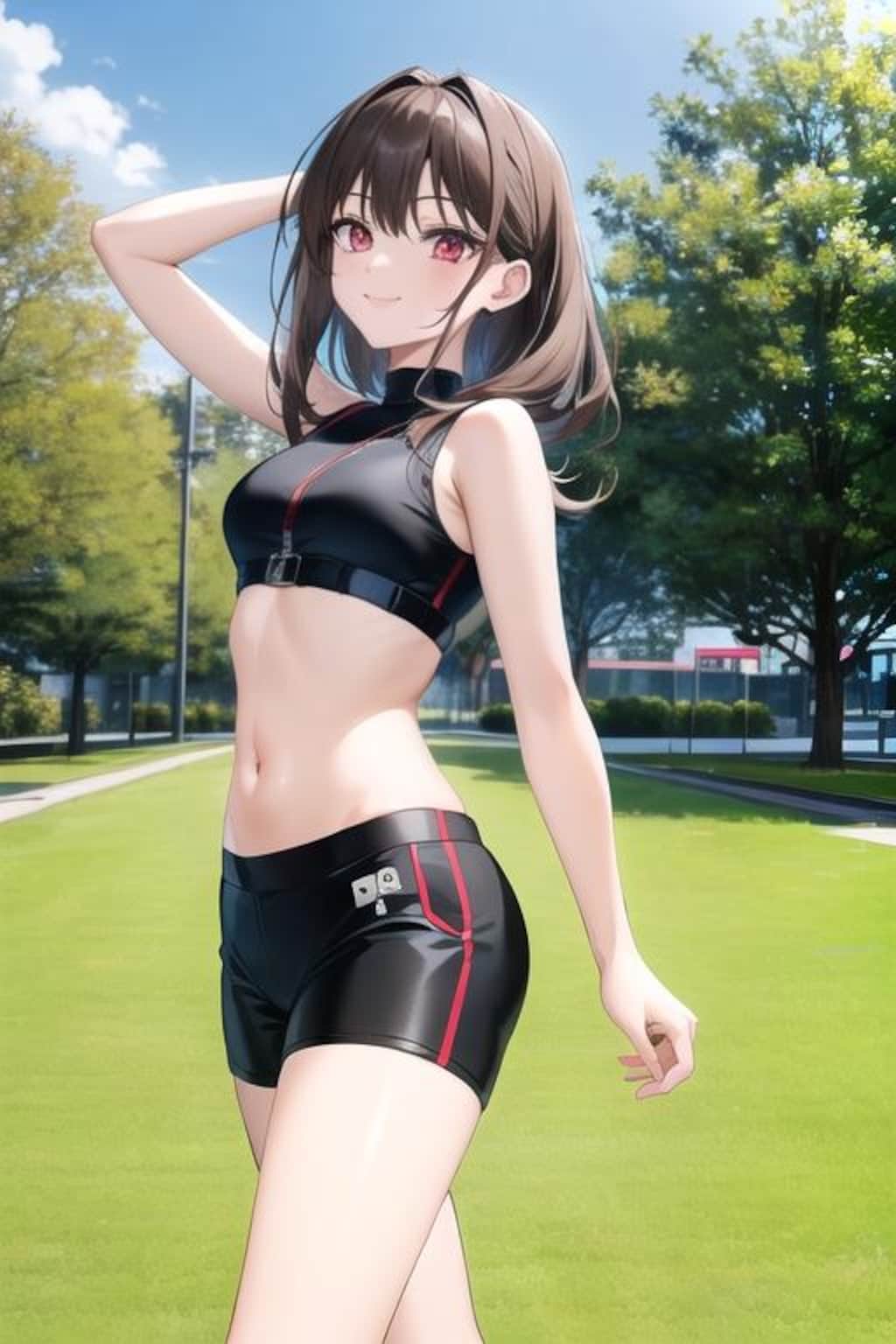 好感焦茶髪の娘