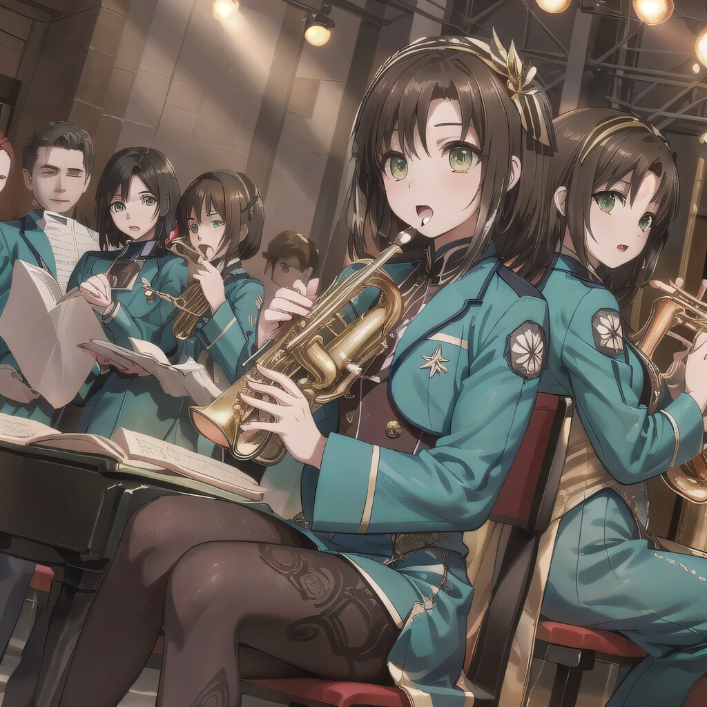 黒髪ボブでブラスバンドの少女６