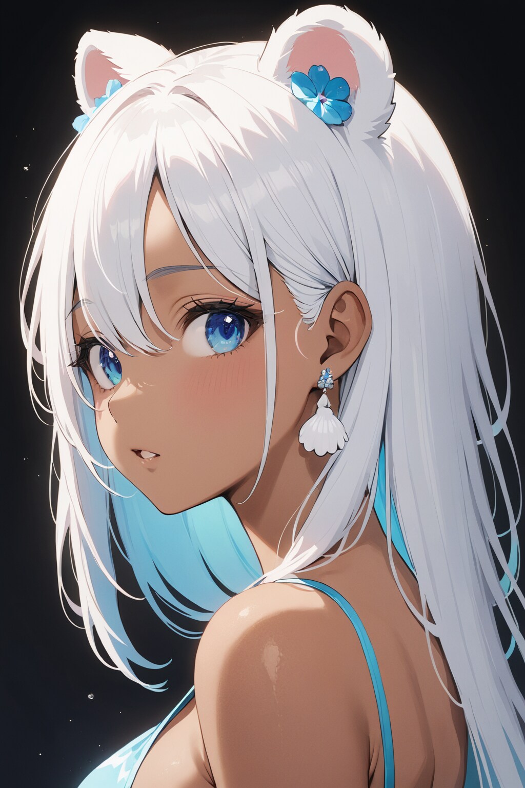 白いか〜いが〜ら〜の〜小さなイヤリング🎵