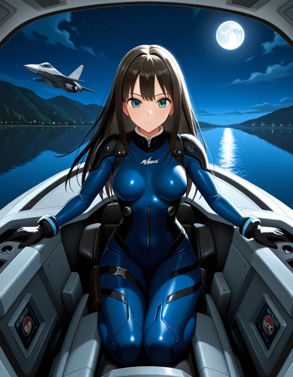 しぶりんと戦闘機(PixAI版)