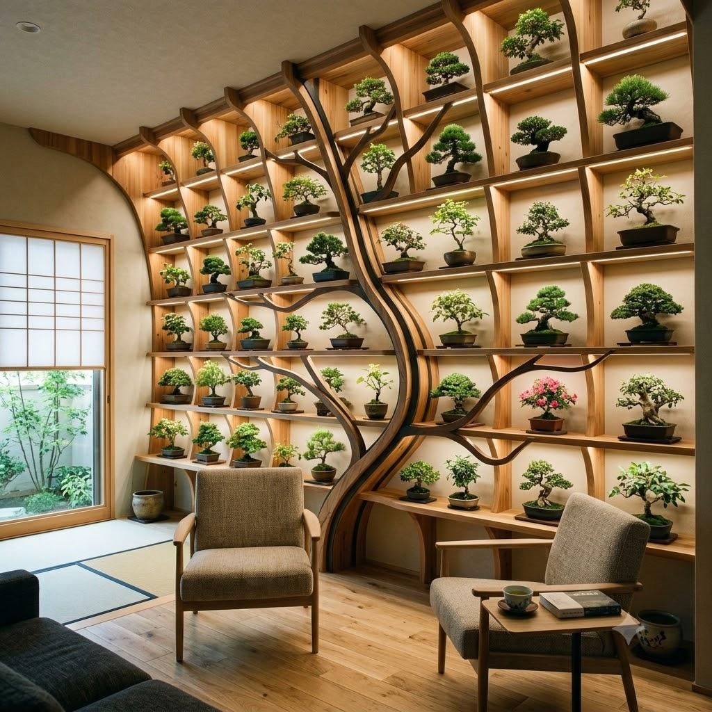 盆栽っぽい盆栽の棚