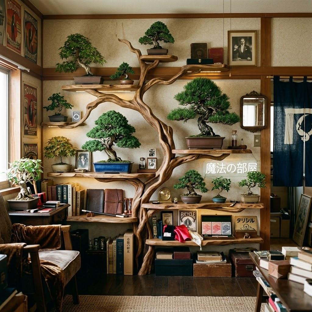 盆栽っぽい盆栽の棚