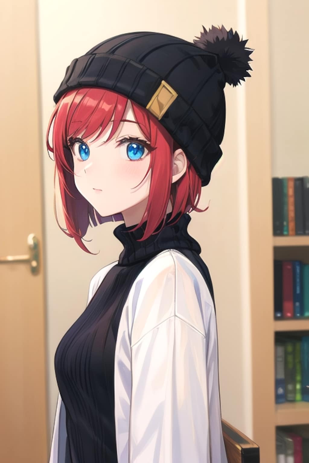 黒いニット帽の彼女