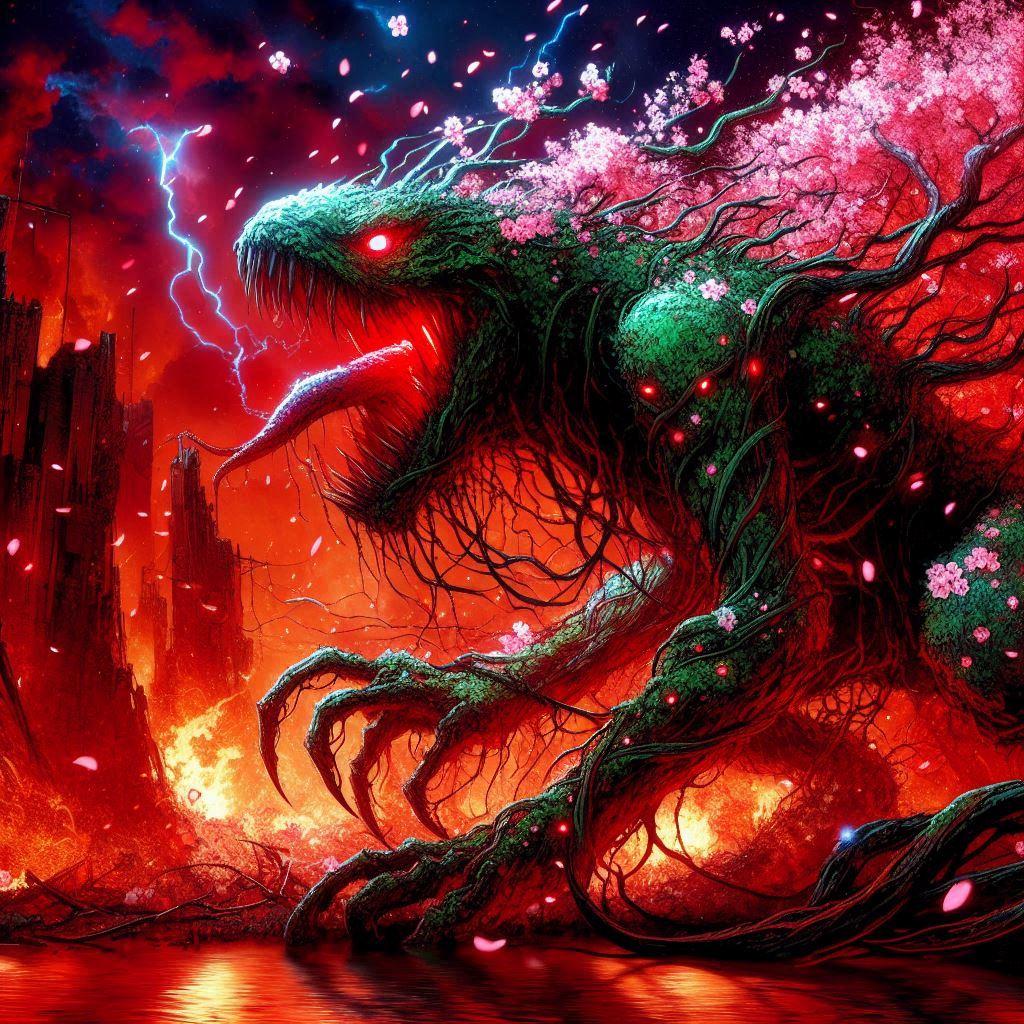 アカン、桜テーマでみんながキャピキャピやってる中、こっちは哀しきケダモノを生み出してしまった・・・ | の人気AIイラスト・グラビア