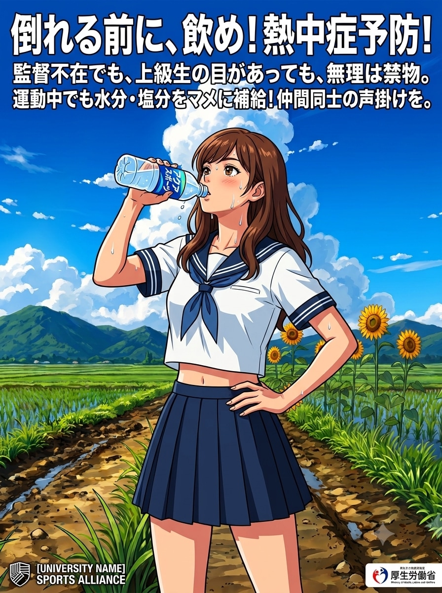 今日も水分補給忘れずに！