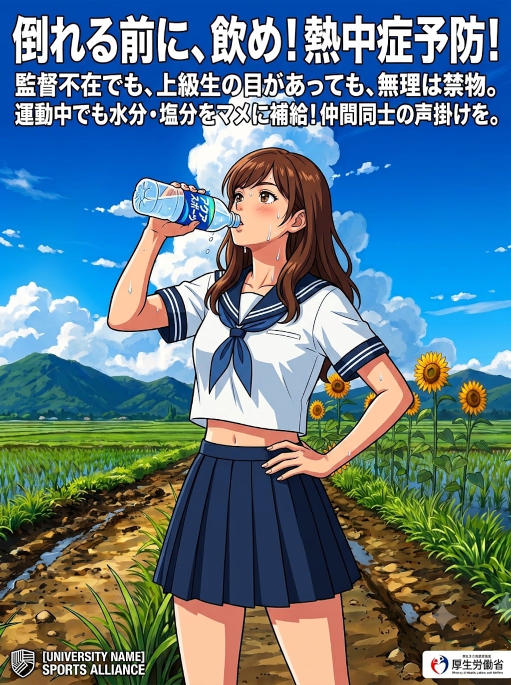 今日も水分補給忘れずに！