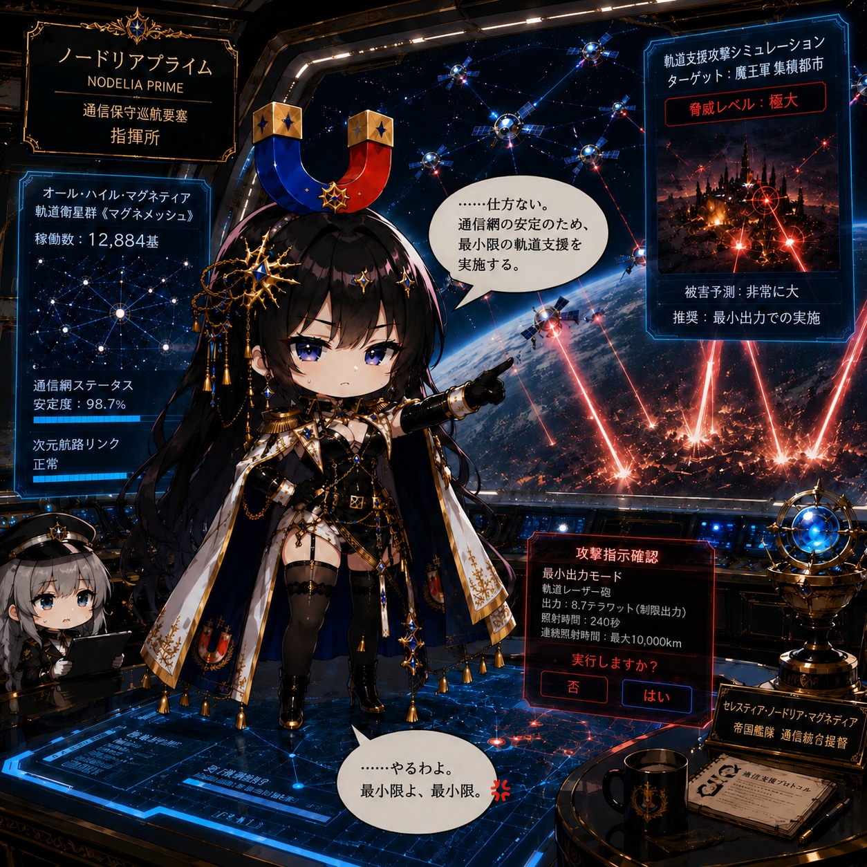 帝国艦隊通信統合提督セレスティア殿下の苦渋の決断