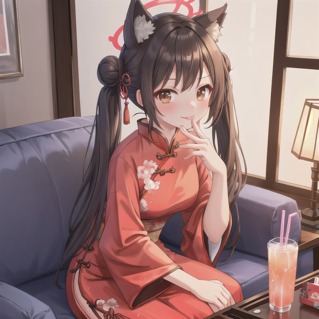 黒髪ツインテで中華服の少女２