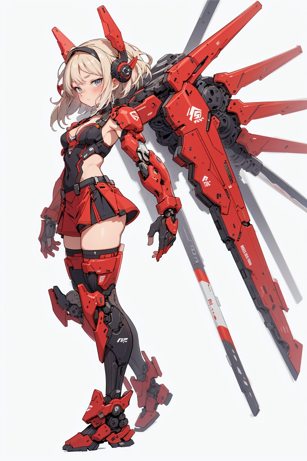高起動型飛行支援ドローン従属メカ娘　Red MECHA GIRL