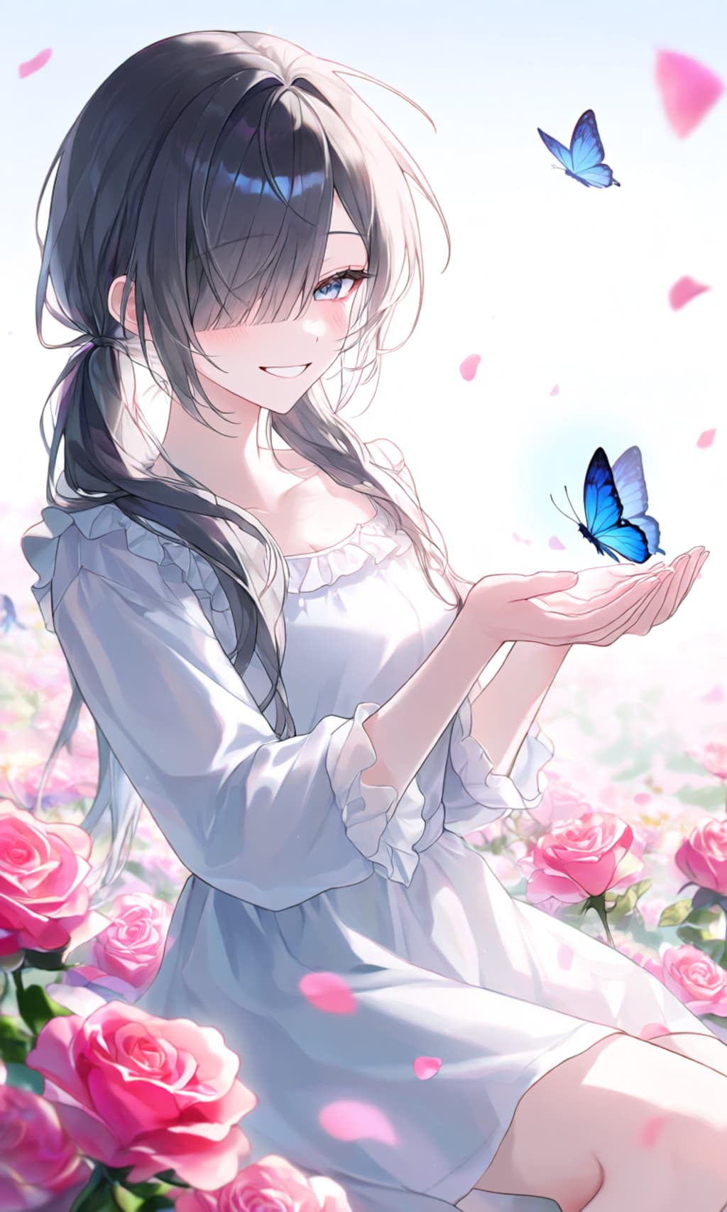 バラと少女