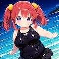 <おまけ> めぐみちゃんと夜の海 2枚目