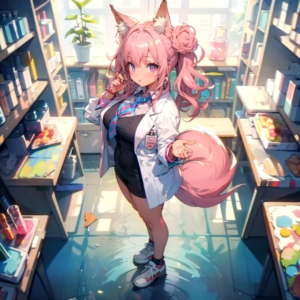 ピンク髪科学者