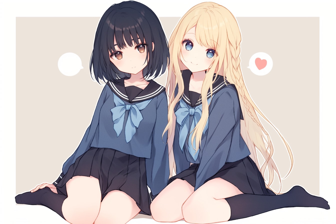 二人のJK257 | の人気AIイラスト・グラビア