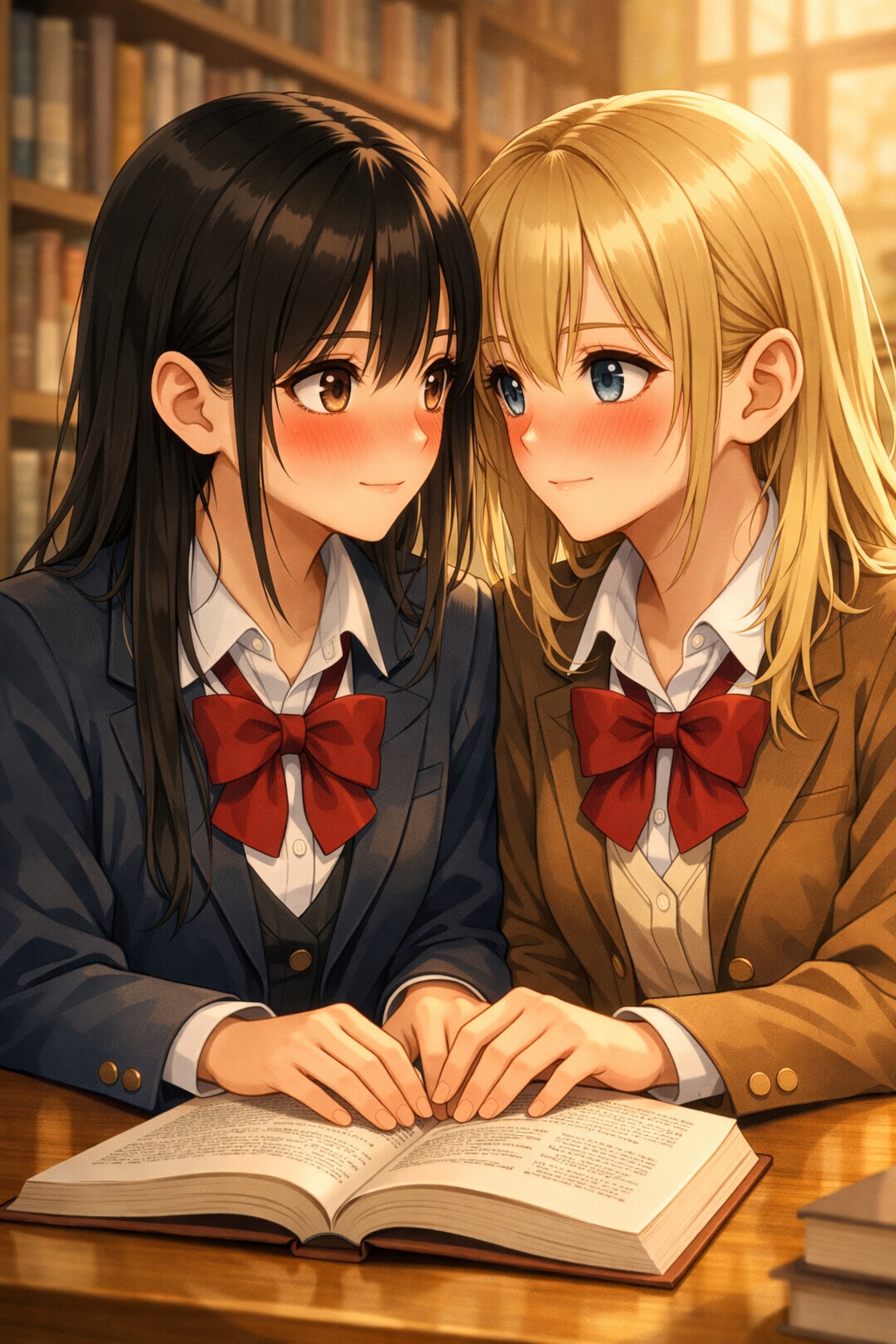 放課後の図書室（図書館記念日　01）