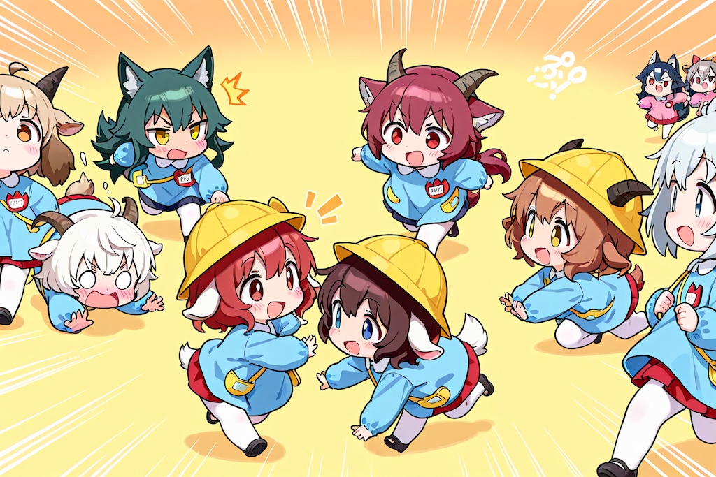 たくさんの狼とたくさんの子ヤギ