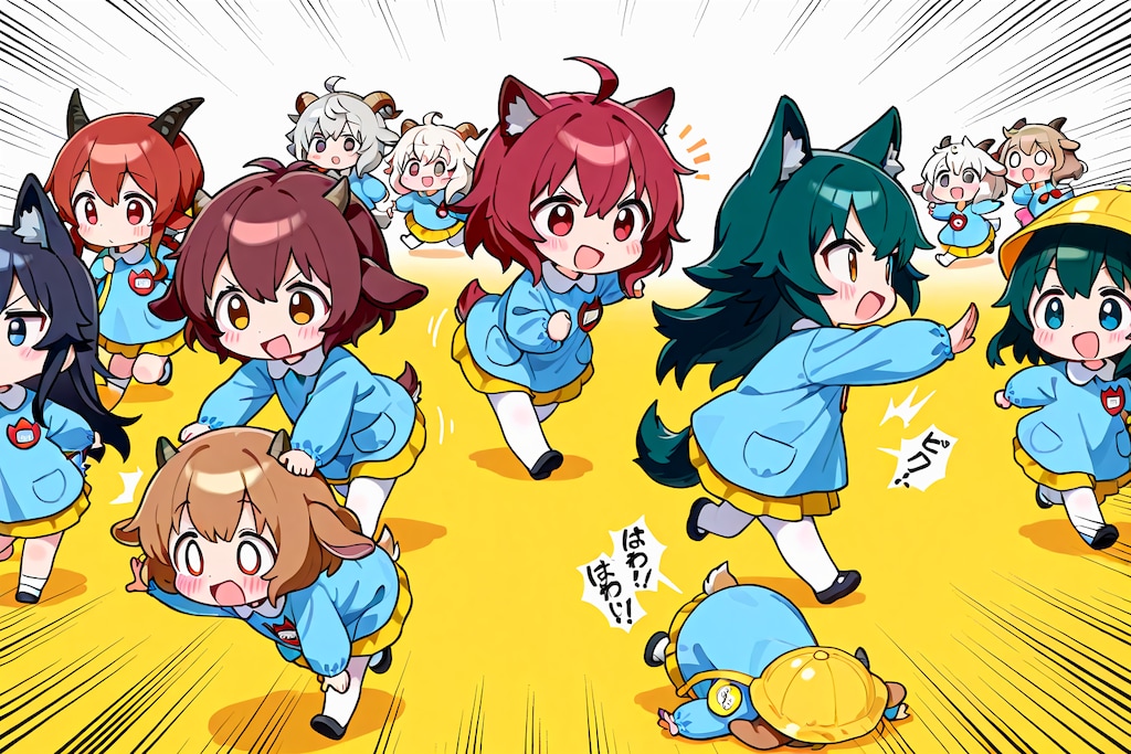 たくさんの狼とたくさんの子ヤギ