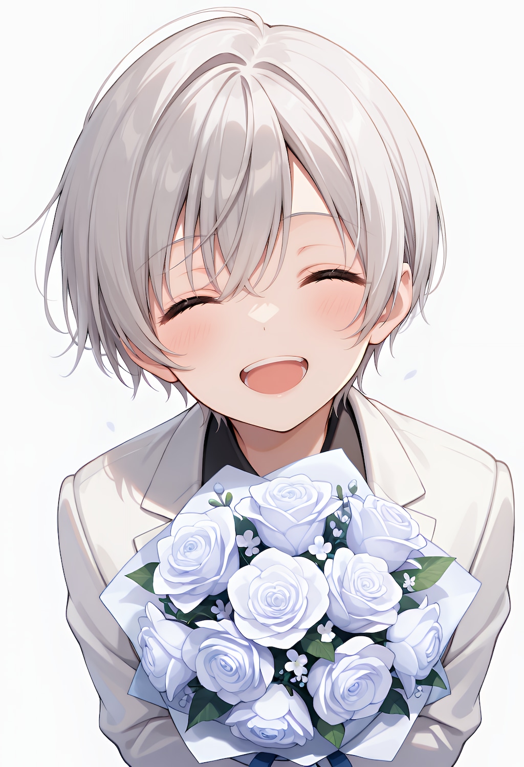 白い君に白いブーケ