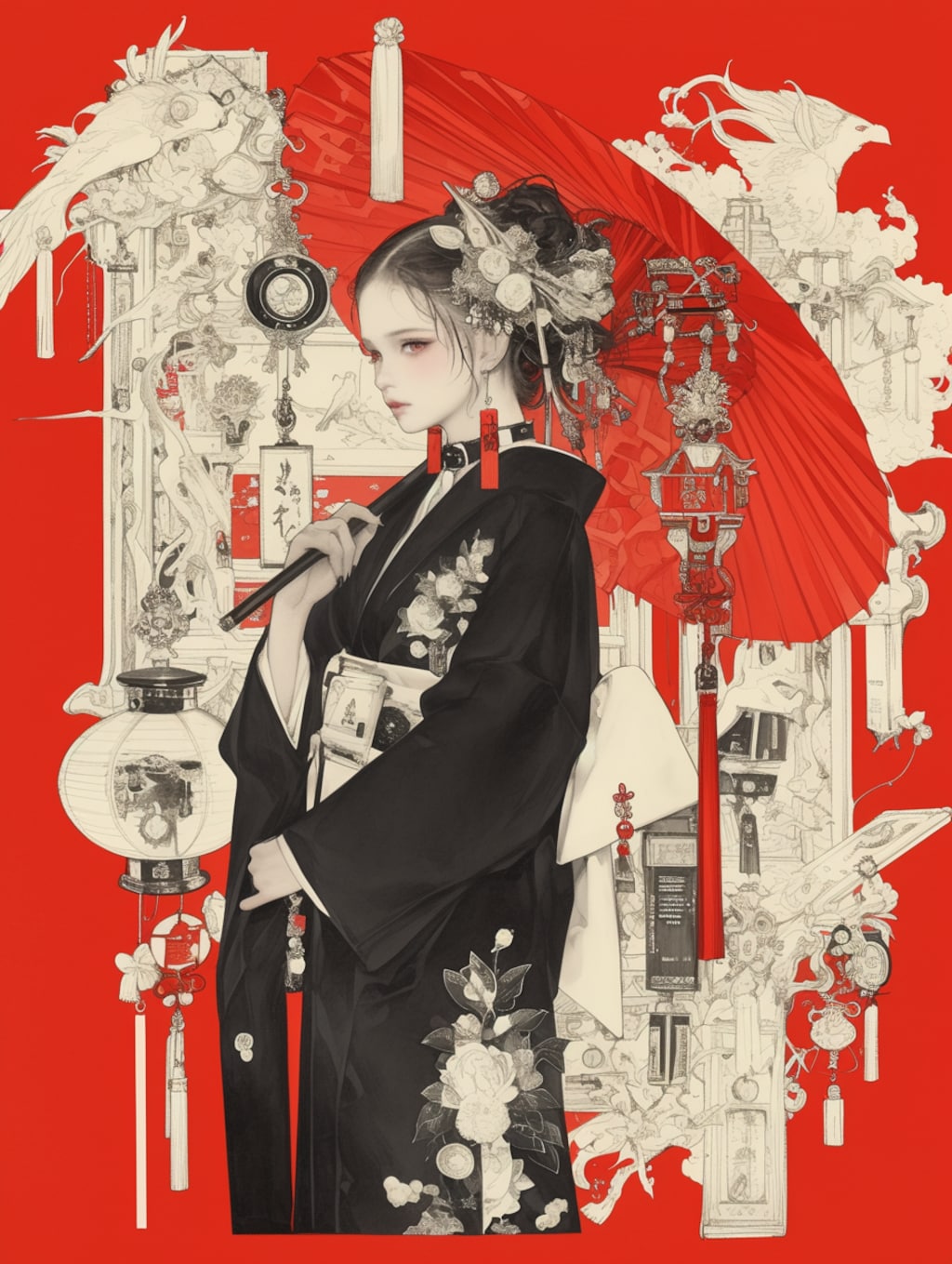 steampunk oiran style