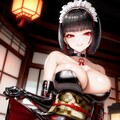 黒髪ぱっつんショート和風ボンデージのドSメイド様HolaraAI 2枚目