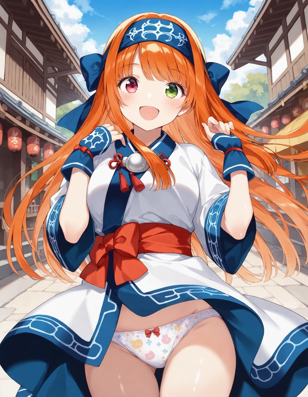 アイヌ風コスでパンチラ