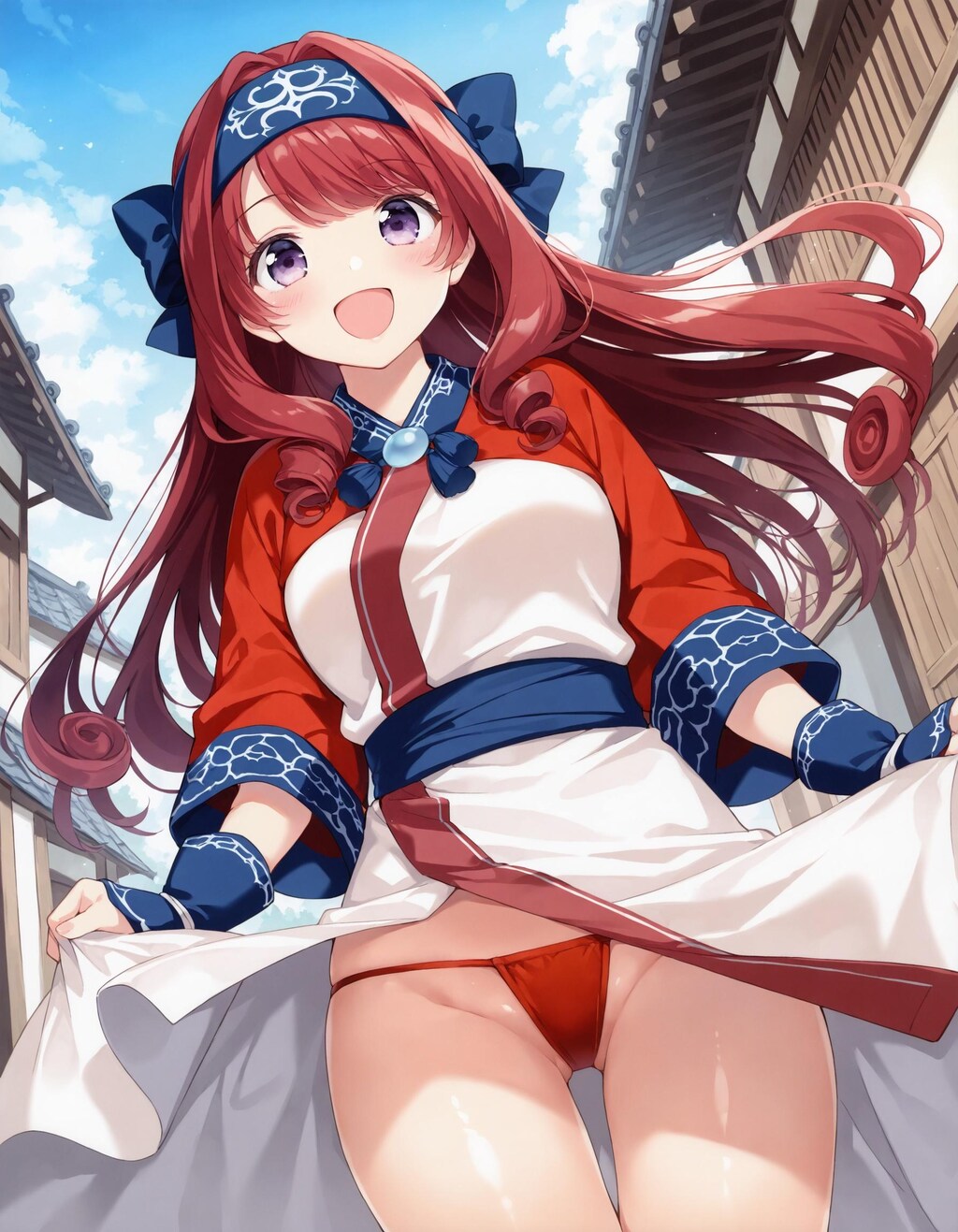 アイヌ風コスでパンチラ
