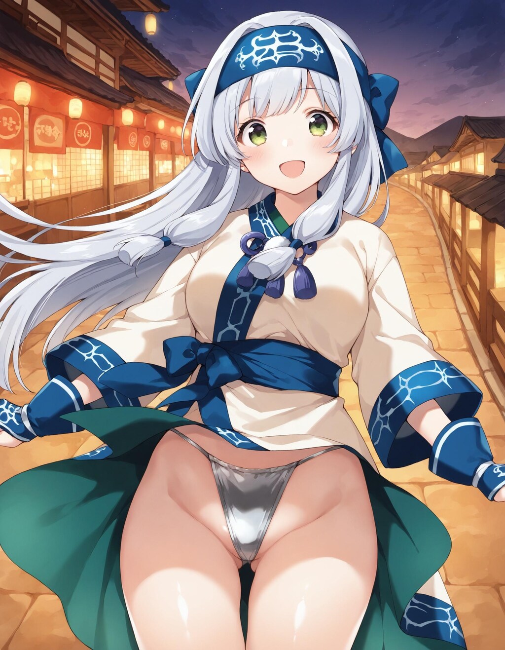アイヌ風コスでパンチラ