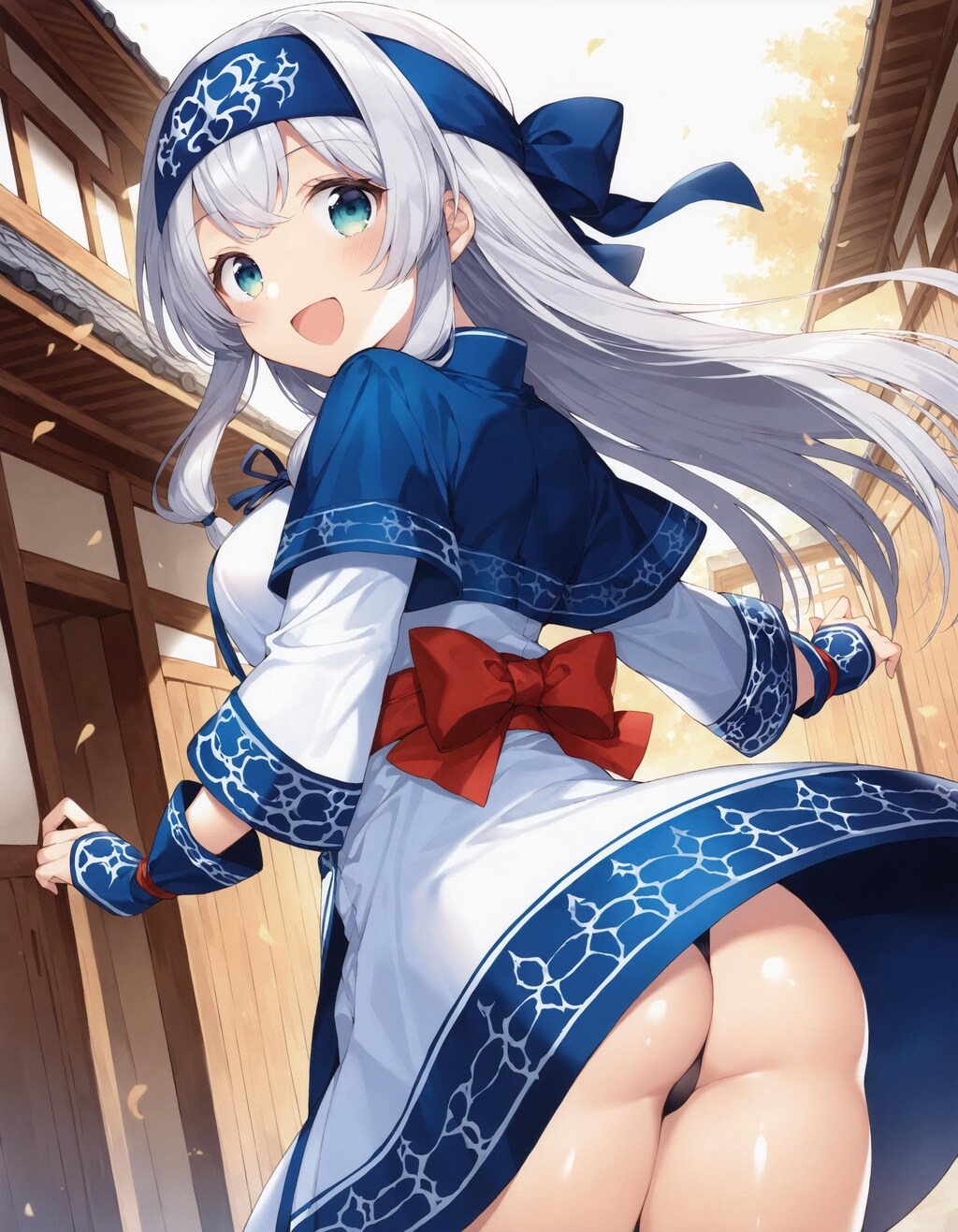 アイヌ風コスでパンチラ