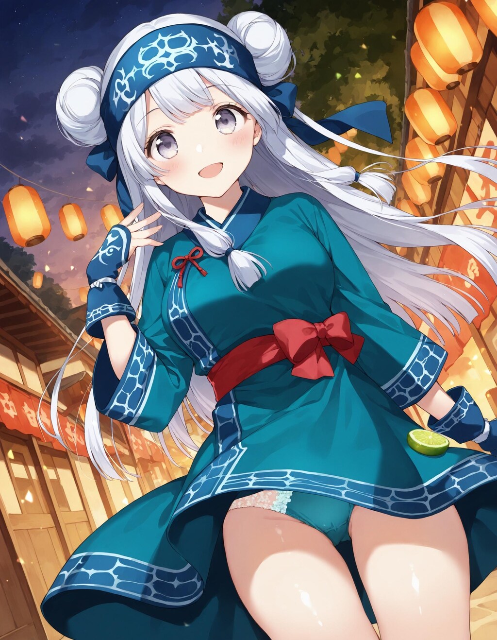 アイヌ風コスでパンチラ