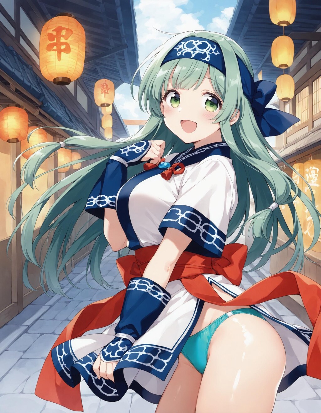 アイヌ風コスでパンチラ