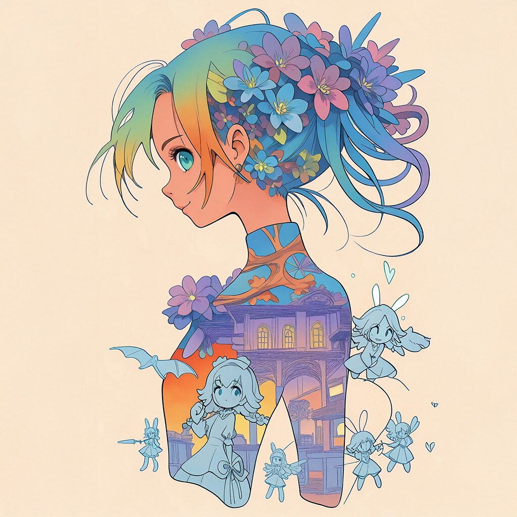 二重露光 アニメスタイル