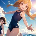 太陽と少女と水着 2枚目