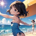 太陽と少女と水着 6枚目