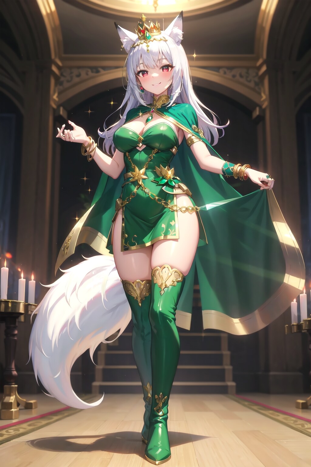 エメラルドグリーンのドレス