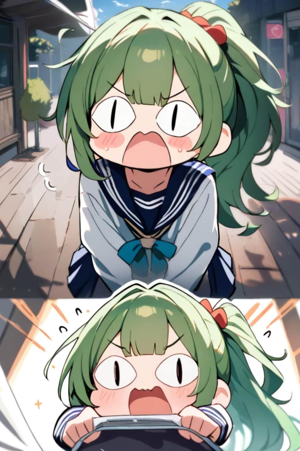 猫目の緑髪ちゃん