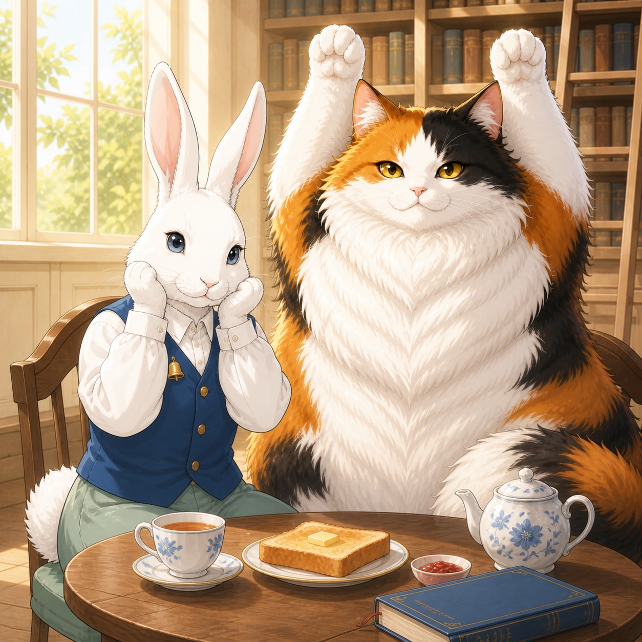 おはよウサギ（１３）ミミと三毛殿 GPTimages2.0 | の人気AIイラスト・グラビア